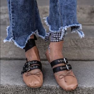 miu miu ballet buckle flats